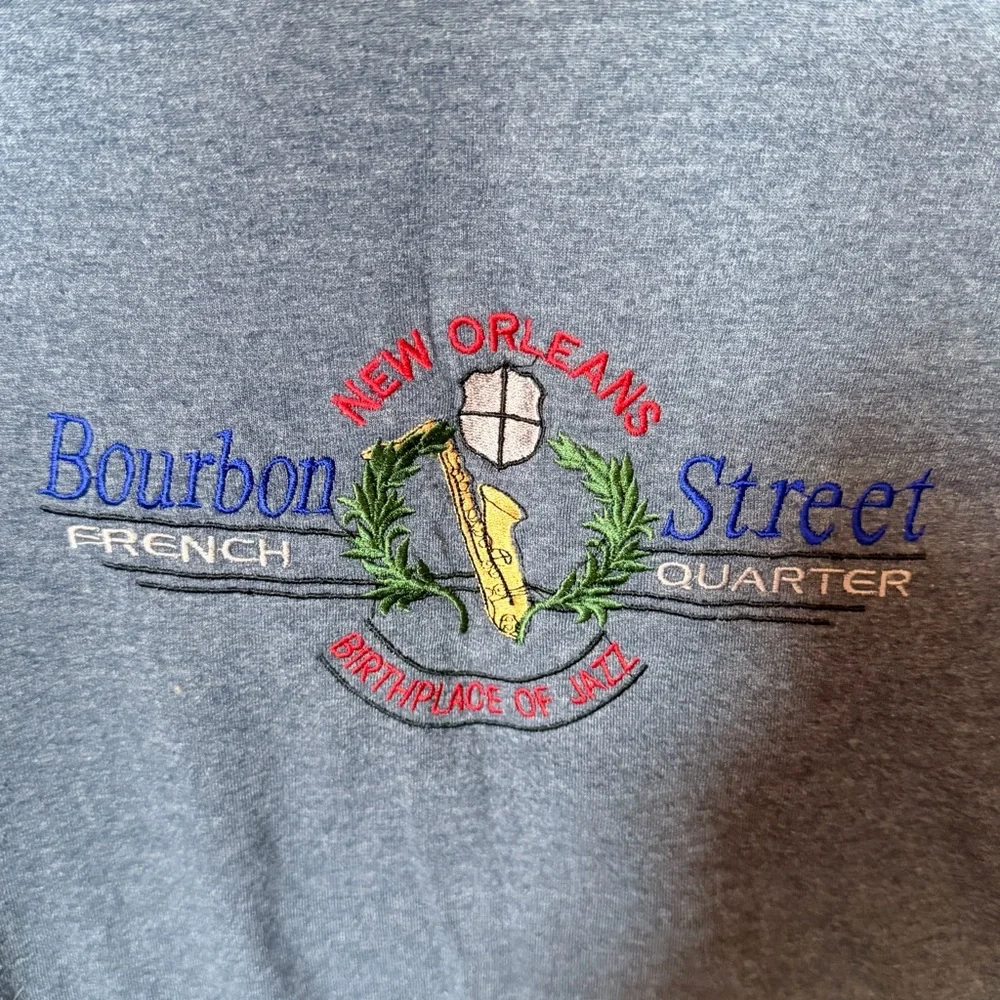 Vintage bourbon street graphic tee blue M - Picture 4 of 5